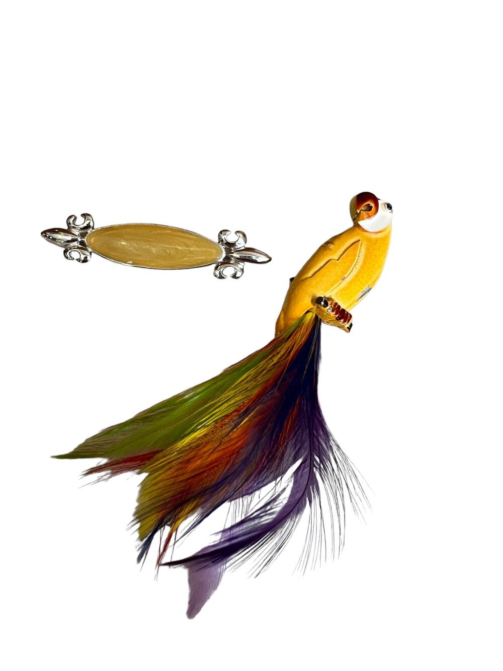 Vintage Pin Bundle Feather Tail Parrot and Monet Pins